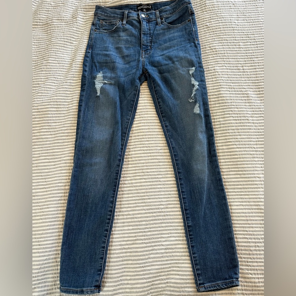 JCrew Mercantile High-Rise Distressed Skinny Jean